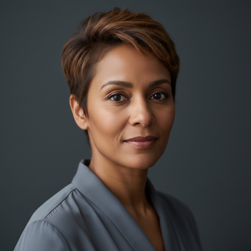 Chique grijze pixie cut