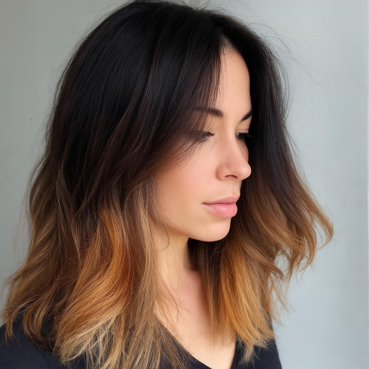 Caramel balayage met warme gouden tinten