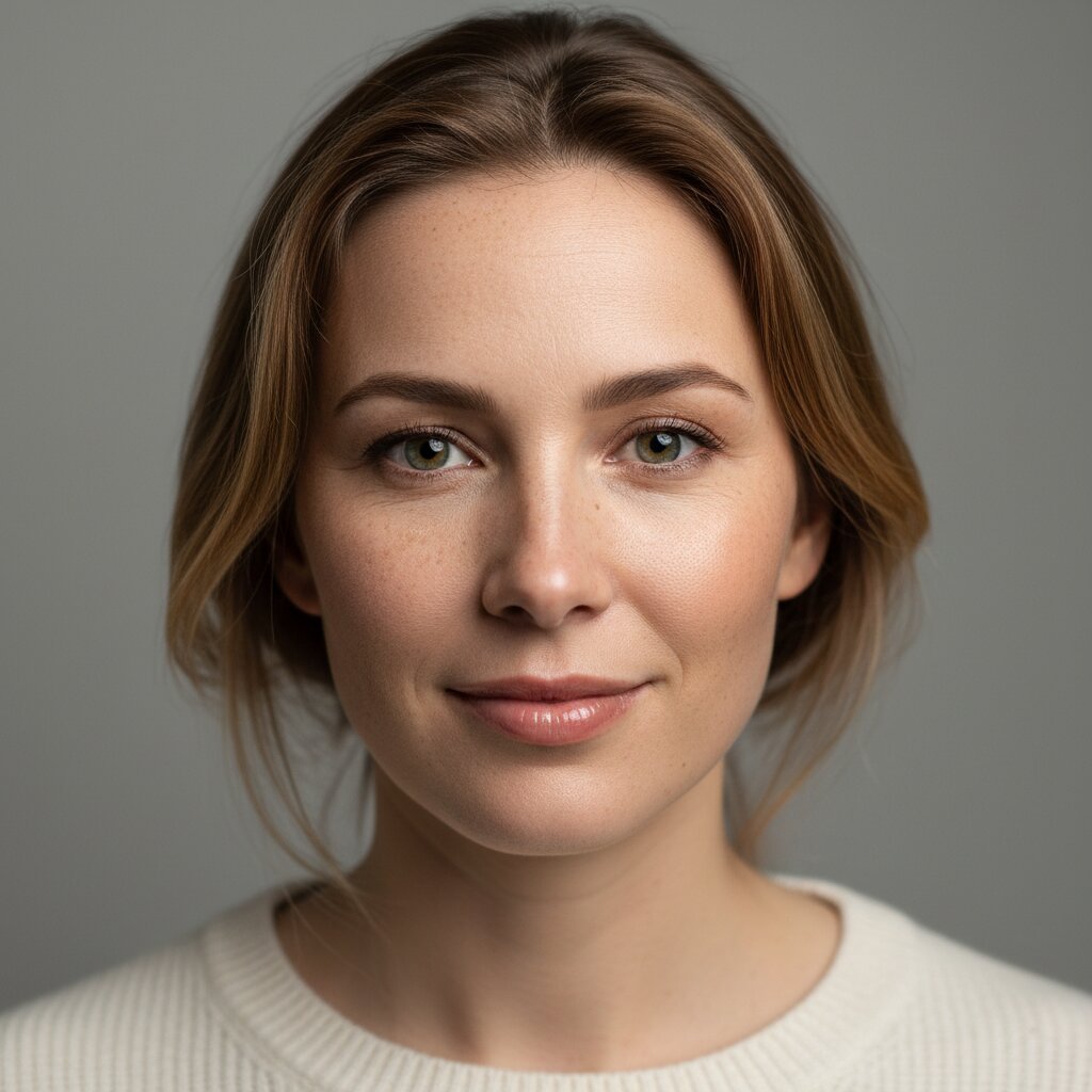 Vrouw met warme karamel ribbon highlights in donkerbruin haar - populaire kleurcombinatie 2026