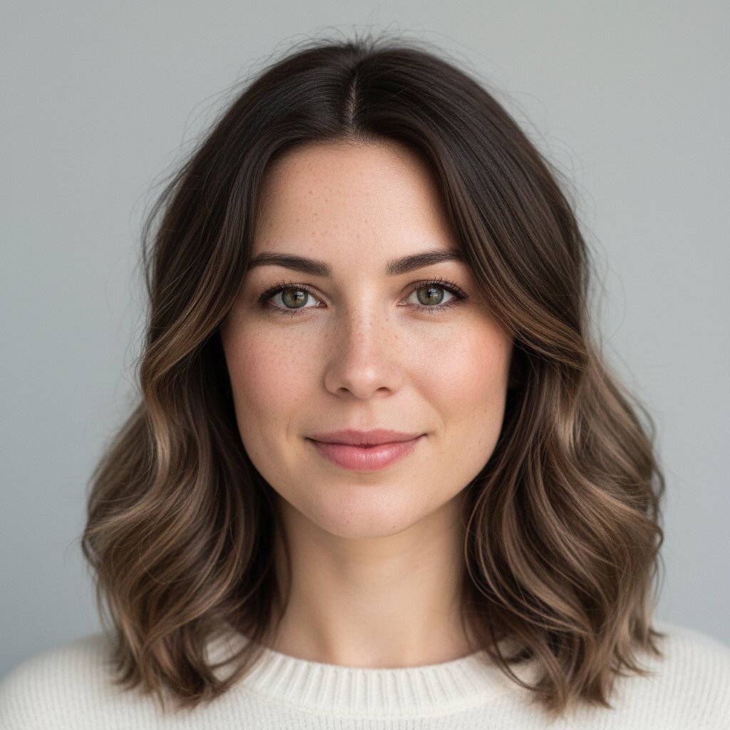 Vrouw die haar na reverse balayage onderhoudt met kleurvaste producten thuis
