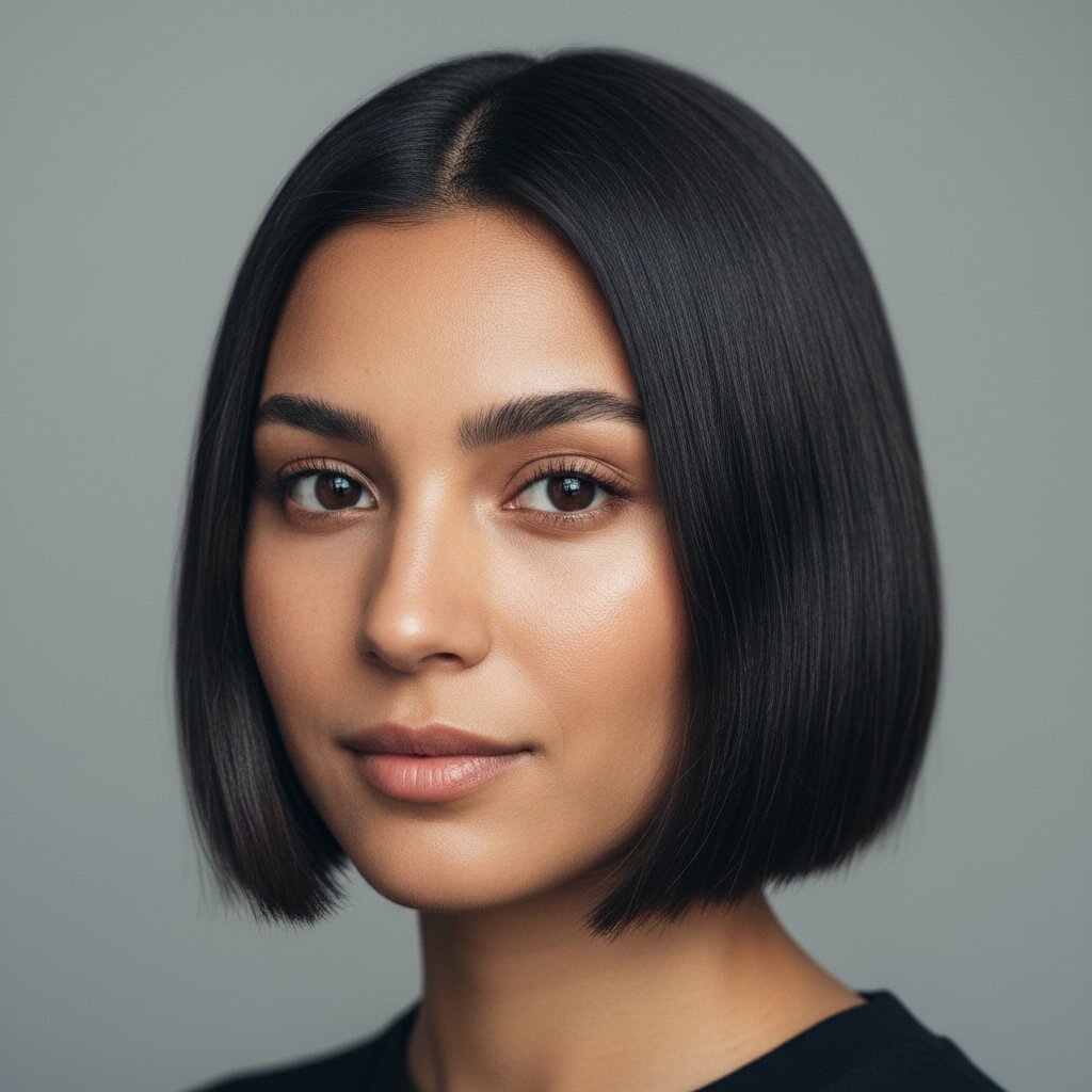 Vrouw met moderne asymmetrische bob 2026 trend
