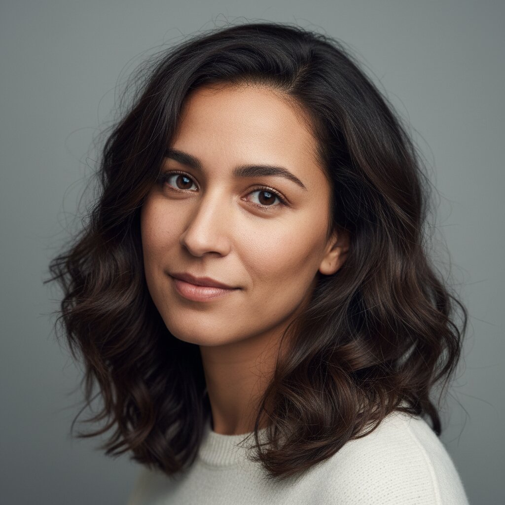 Vrouw met warme multi-dimensionale haarkleur trend 2026