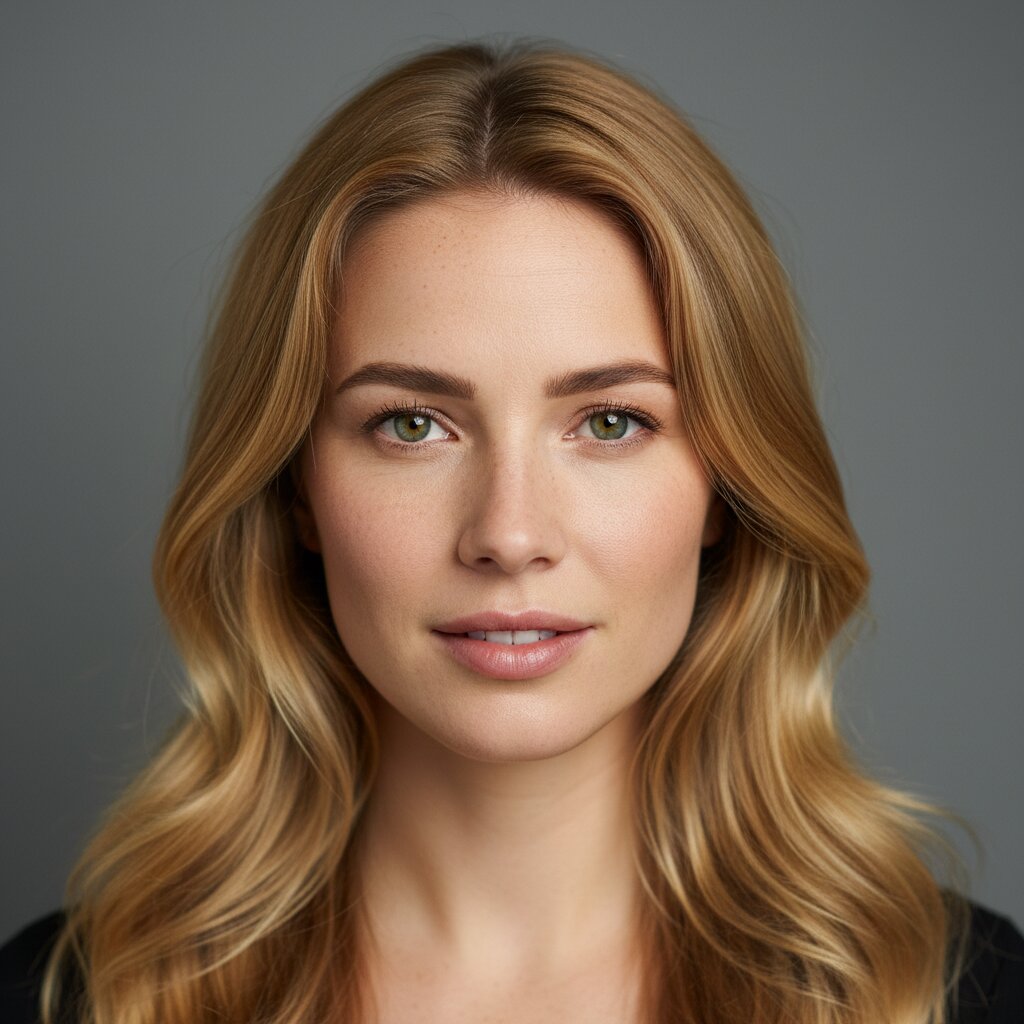 Vrouw die haar gezichtvorm bekijkt in de spiegel