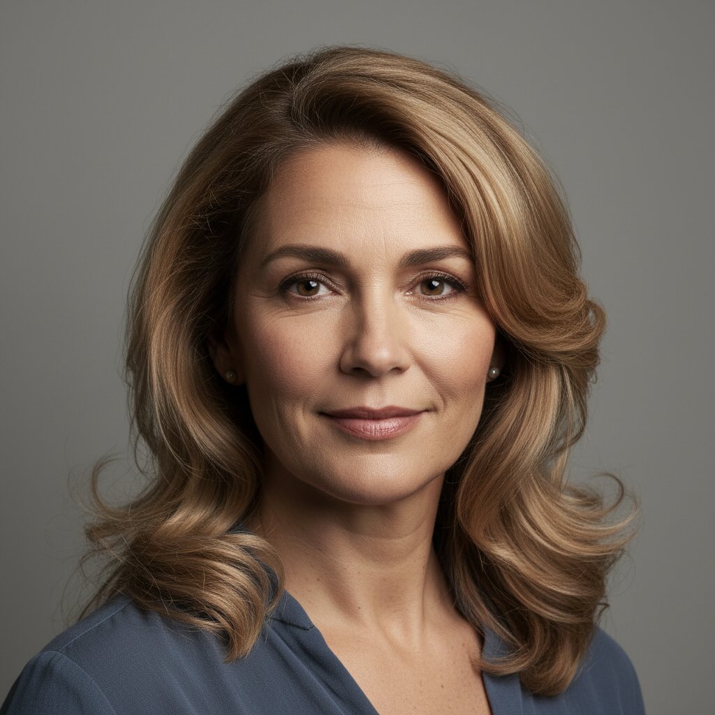 Vrouw met ovaal gezicht en perfect passend lang kapsel